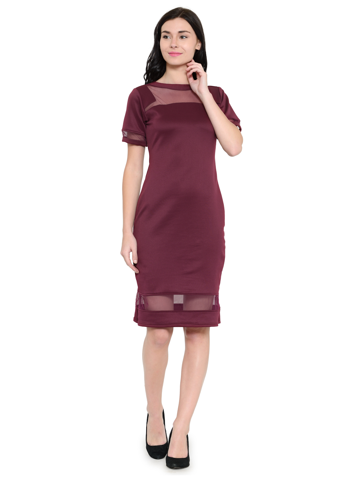 Fool Me Once Wine Midi Dress